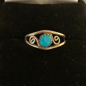 Native American Sterling Turquoise Ring (7.5)